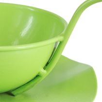 Artikel Dekorativ metalkop med underkop lysegrøn H8cm Ø11,5cm 2stk