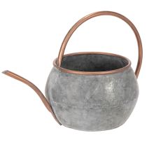 Artikel Metal dekorativ vandkande, vintage landstil, havedekoration, til plantning, sølv kobber, L41cm Ø26cm H30cm