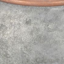 Artikel Metal dekorativ vandkande, vintage landstil, havedekoration, til plantning, sølv kobber, L41cm Ø26cm H30cm