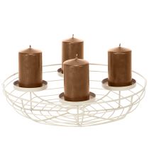Artikel Rund adventskranslysholder til fire fyrfadslys eller lys, 35 cm