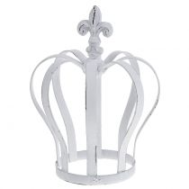 Artikel Metal krone hvid Ø13cm H17,5cm