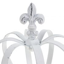 Artikel Metal krone hvid Ø13cm H17,5cm