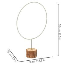 Artikel Dekorativ rund ring på træbase, metal, til tørrede blomster, 52 cm