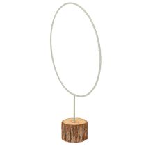 Artikel Dekorativ rund ring på træbase, metal, til tørrede blomster, 52 cm