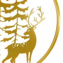 Artikel Dekorativ ring guld til at hænge op hjorte metal dekoration jul Ø38cm