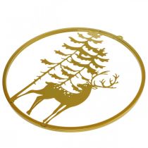 Artikel Dekorativ ring guld til at hænge op hjorte metal dekoration jul Ø38cm