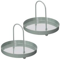 Artikel Dekorativ bakke til brug i køkkenet og til at dekorere spisebordet, højt håndtag, 18 cm