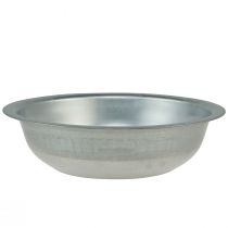 Artikel Metal skål brugt look skål sølv metal Ø31,5cm H8cm