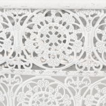 Artikel Metalskåle med hulmønster, dekorativ beholder, firkantet, shabby chic, hvid, 27/23/19 cm, H13,5 cm, sæt med 3