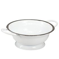Artikel Metal Skål Dekoration Hvid Sort Ø16,5cm H6,5cm 4stk