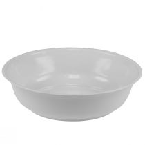 Artikel Metal skål skål hvid skål emalje look Ø25cm H7cm