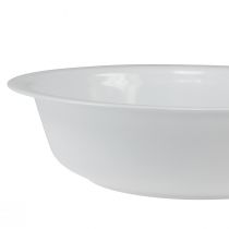 Artikel Metal skål hvid skål emalje look Ø36cm H9,5cm