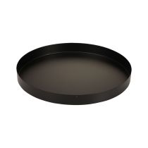 Metalbakke rund lysbakke sort Ø20cm H2,5cm