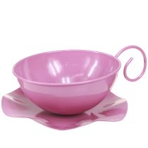 Artikel Metalkop Ø16cm H9cm dekorativ kop med underkop pink 2stk