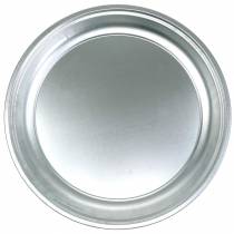Artikel Metalplade basis sølv skinnende Ø45,5cm H4cm