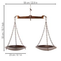 Artikel Dekorativ skala i nostalgisk design til køkken og stue, vintage-stil, 58 cm