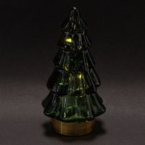 Artikel Glasjuletræ med LED-lys, borddekoration, jul, 13 cm, 2 stk.