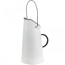 Artikel Deco metalkande, mælkekande hvid, sort H30cm