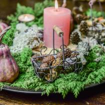 Artikel Mini trådkurv variation med træhåndtag, rustbrun, H10,5–11,5 cm, 9 stk.