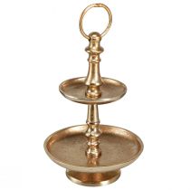 Artikel Mini etagere metaldekoration guld mat 2-lags borddekoration H22cm