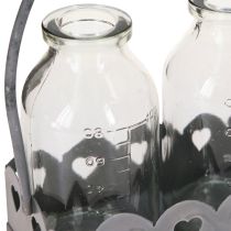 Artikel Miniflasker Dekorative vaser Bakke Rektangulær Grå 15,5x6cm