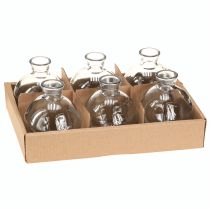 Artikel Mini Glasvaser Bulbous Blå Tonet Ø7,5cm H9cm 6 stk