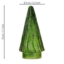 Artikel Mini juletræ i glas LED rød grøn brun 18 cm 3 stk.