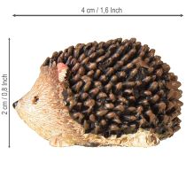 Artikel Mini pindsvin dekorationsfigurer efterår håndmalede 4×2,5×2 cm 6 stk.
