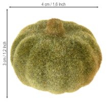 Artikel Mini græskardekoration flocket sprededekoration 6 farver Ø4cm 24 stk