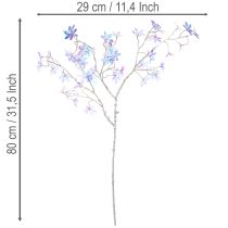Artikel Kunstig blomstrende gren med iriserende blomster, 80 cm