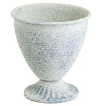Artikel Mini trofæ vase kalk metal hvid blå H11,5cm 2stk