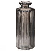 Artikel Minivaser glasvaser grå riller dekor Ø5cm H13cm 6 stk