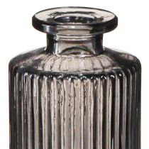 Artikel Minivaser glasvaser grå riller dekor Ø5cm H13cm 6 stk
