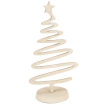 Artikel Mini juletræsdekoration i metal med leroptik i beige H30cm