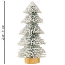 Artikel Mini juletræ med LED-belysning i gran med sne 28 cm