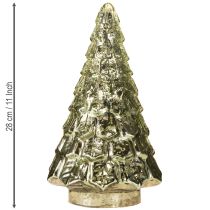 Artikel Mini juletræ med LED-belysning grøn guld 28 cm