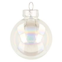 Artikel Mini julekugler glas iriserende klare 4 cm 24 stk