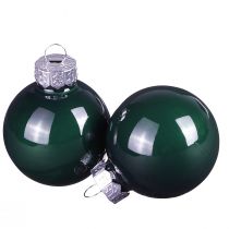 Artikel Mini julekugler glas grøn emalje Ø3cm 22 stk