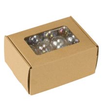 Artikel Mini julekugler glaskugler iriserende klare 3 cm 22 stk.