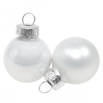 Artikel Mini julekugler glas hvid glans/mat Ø2,5cm 24 stk