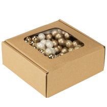 Artikel Mini julekugler på ståltråd guld, creme Ø1,5 cm 140 stk
