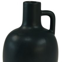 Artikel Mini keramik vase mat sort med hank Ø9cm H14,5cm