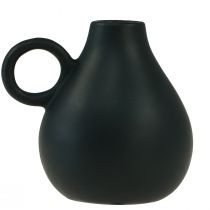 Artikel Mini keramik vase sort hank keramisk dekoration H8,5cm