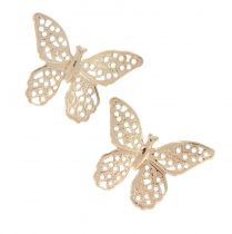 Artikel Mini sommerfugle metal scatter dekoration gylden 3cm 50stk