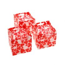 Mini poser plast rød 6,5 cm x 6,5 cm 12 stk
