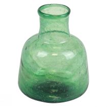 Mini glasvase blomstervase grøn Ø8,5cm H11cm
