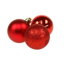 Mini julekugle rød Ø3cm 14stk