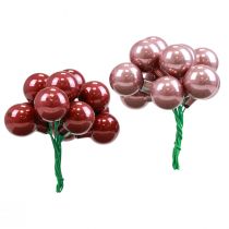 Artikel Mini julekugler trådglas bordeaux pink Ø2,5cm 140 stk