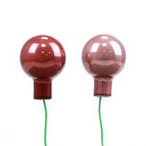 Artikel Mini julekugler trådglas bordeaux pink Ø2,5cm 140 stk