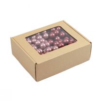 Artikel Mini julekugler trådglas bordeaux pink Ø2cm 140stk